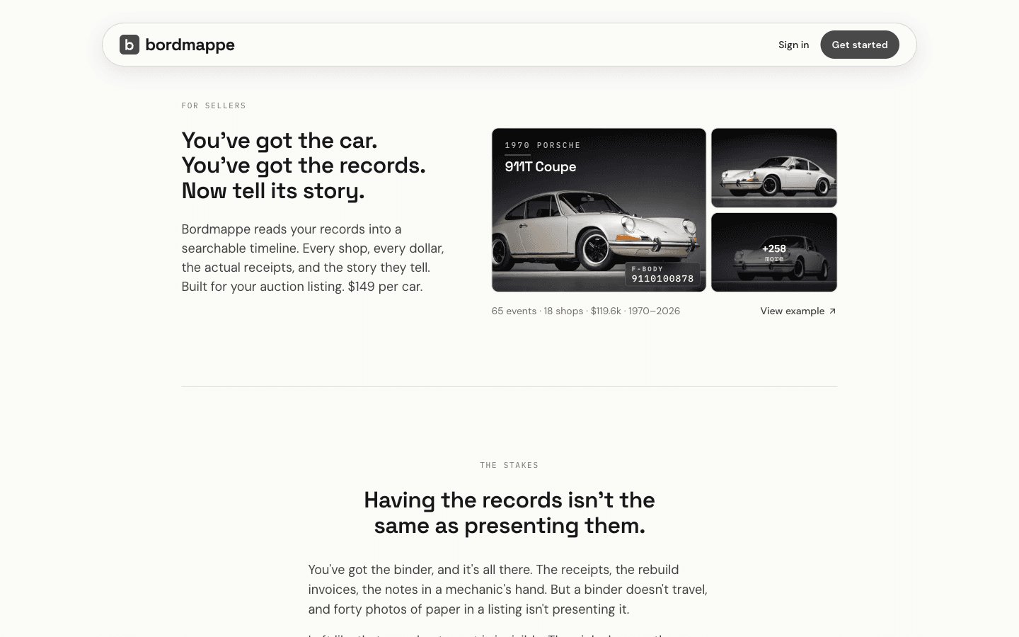 The bordmappe.com homepage