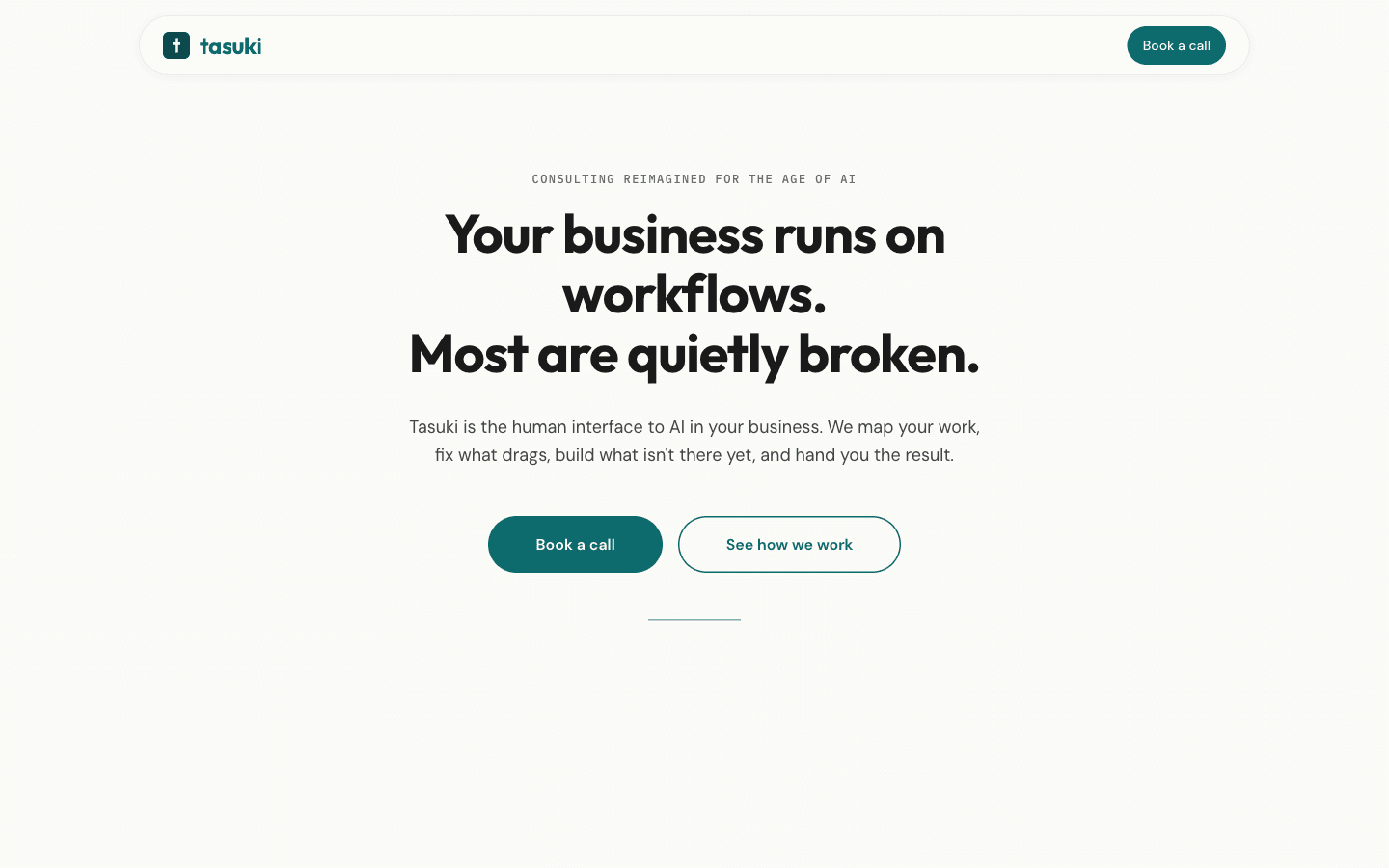 The tasuki.co homepage